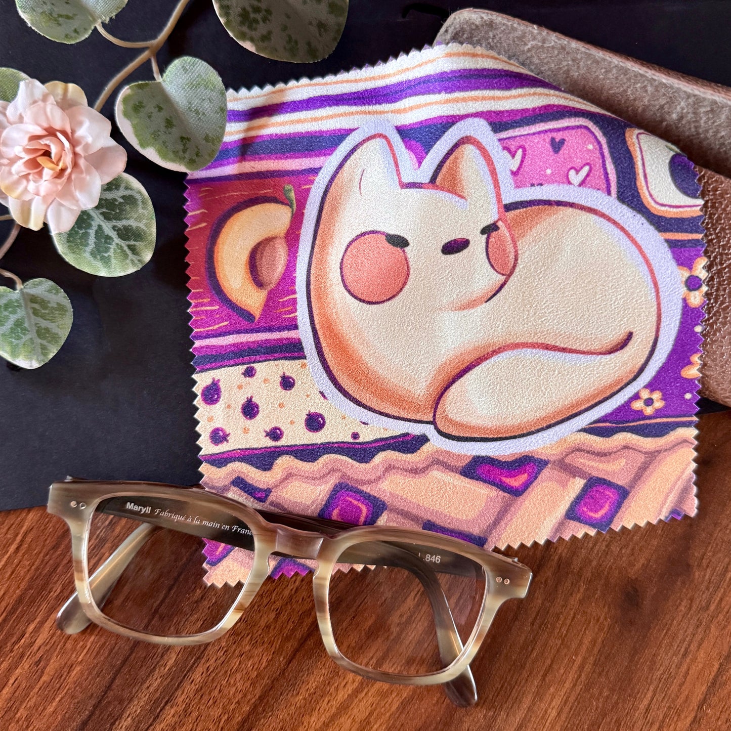 Glasses Cleaning Cloth: Fruity Felines