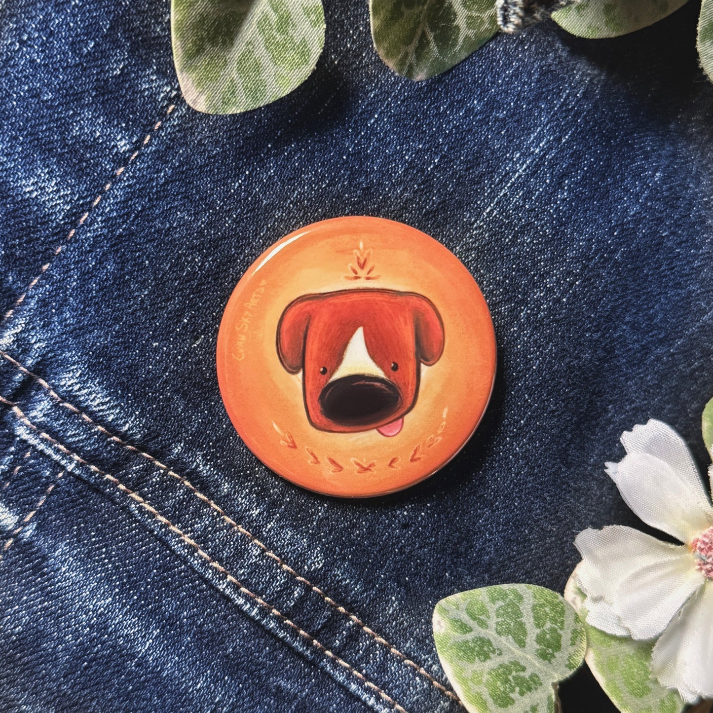 Badge « Chien » (Orange)