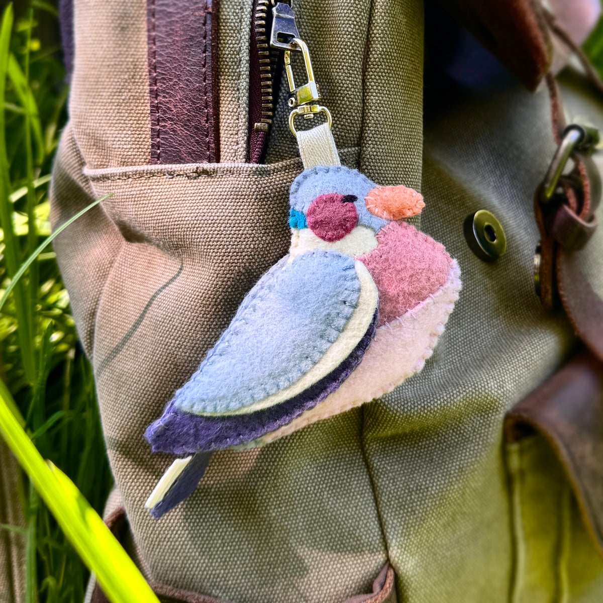 Common Wood Pigeon Bag Charm