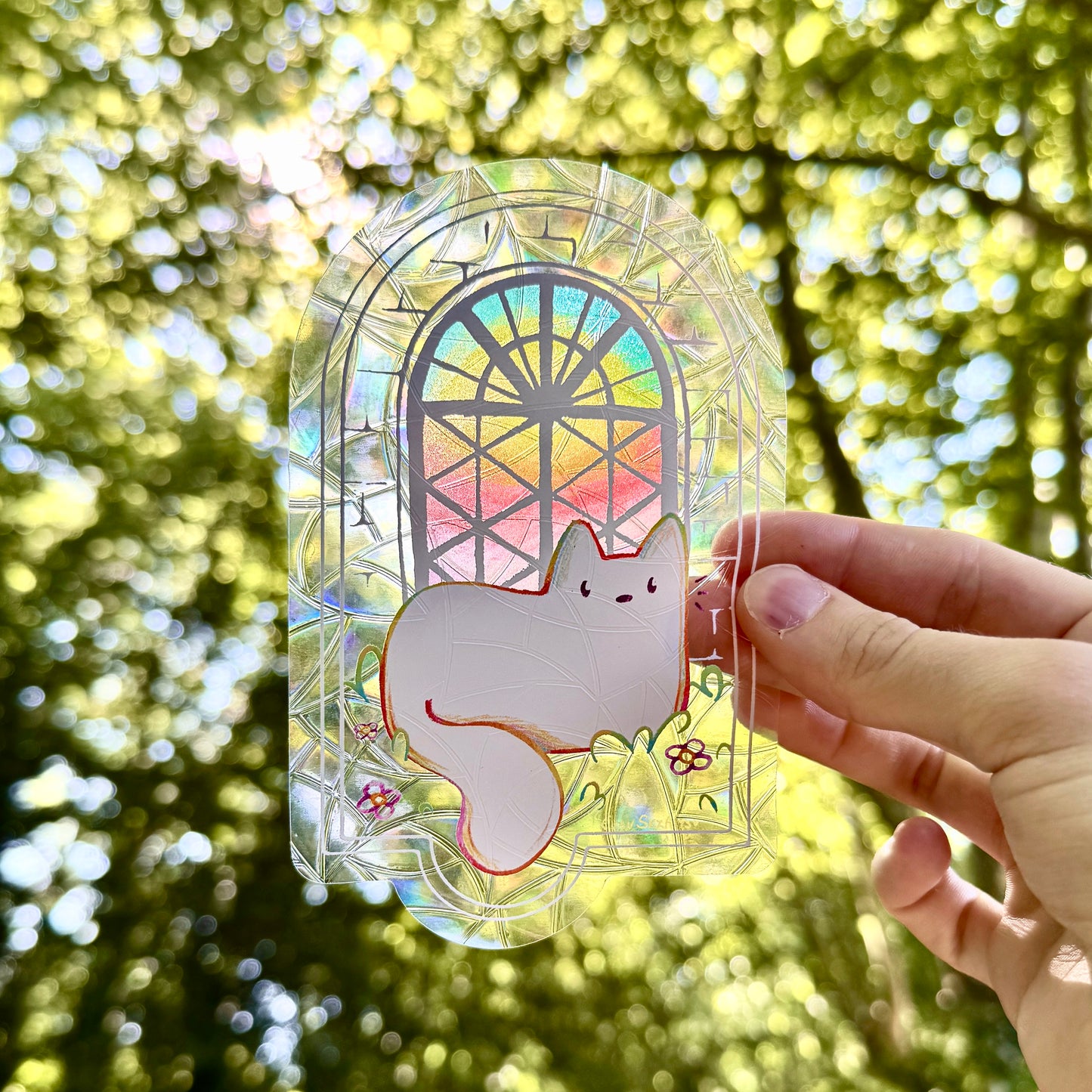 Stained glass Kitty Suncatcher