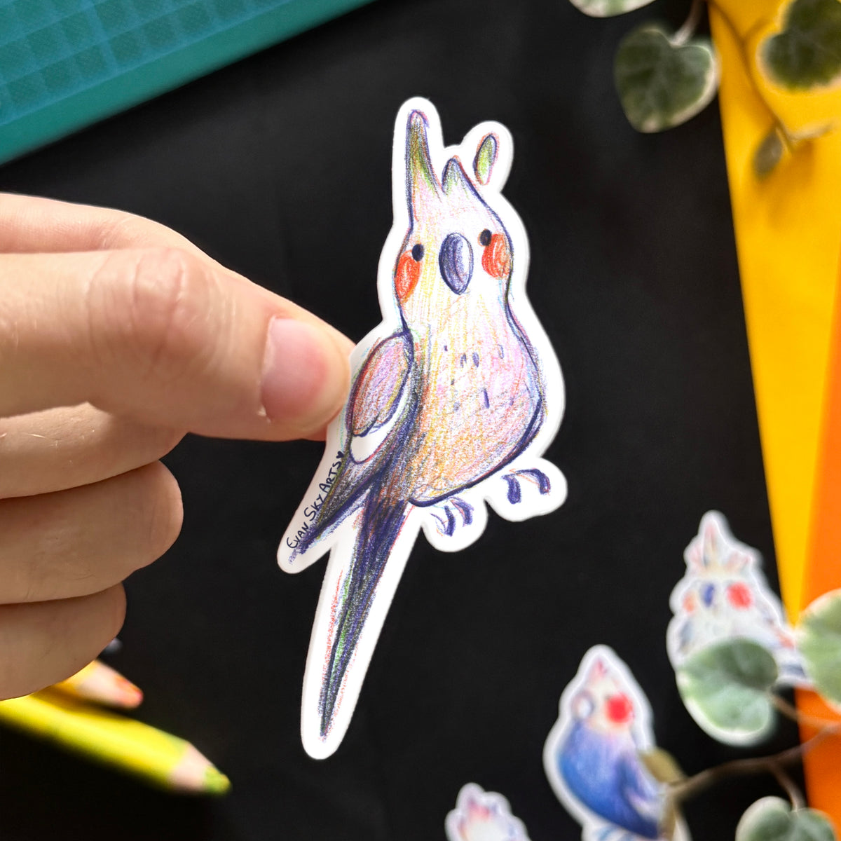 Stickers: Cockatiel hairstyles
