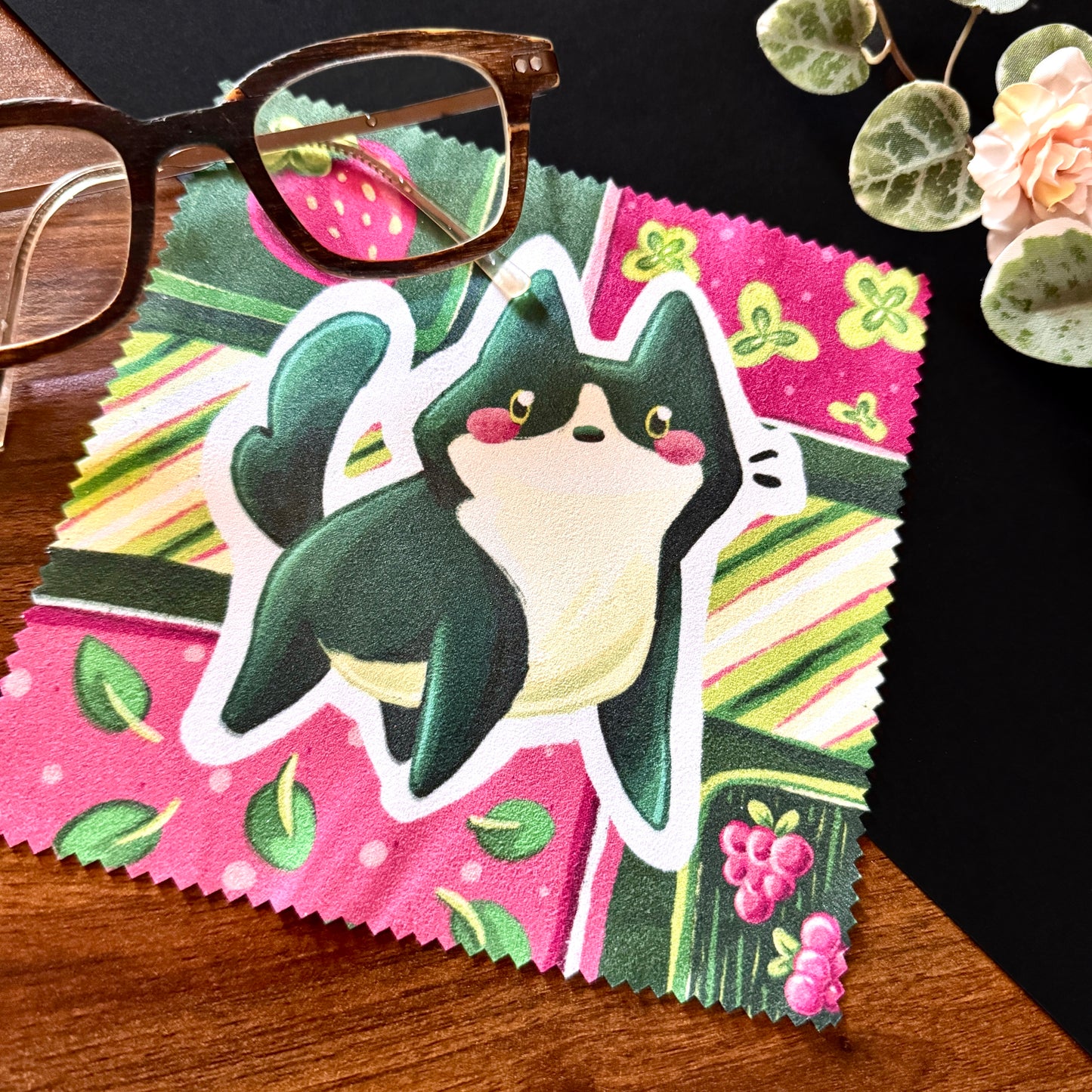 Glasses Cleaning Cloth: Fruity Felines