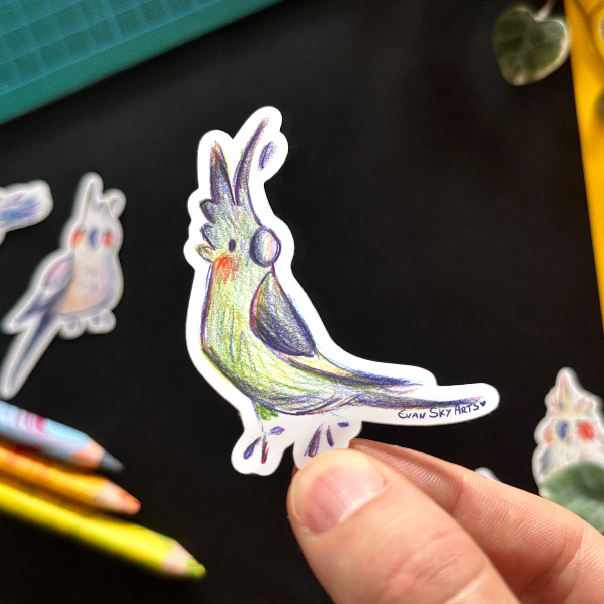 Stickers: Cockatiel hairstyles