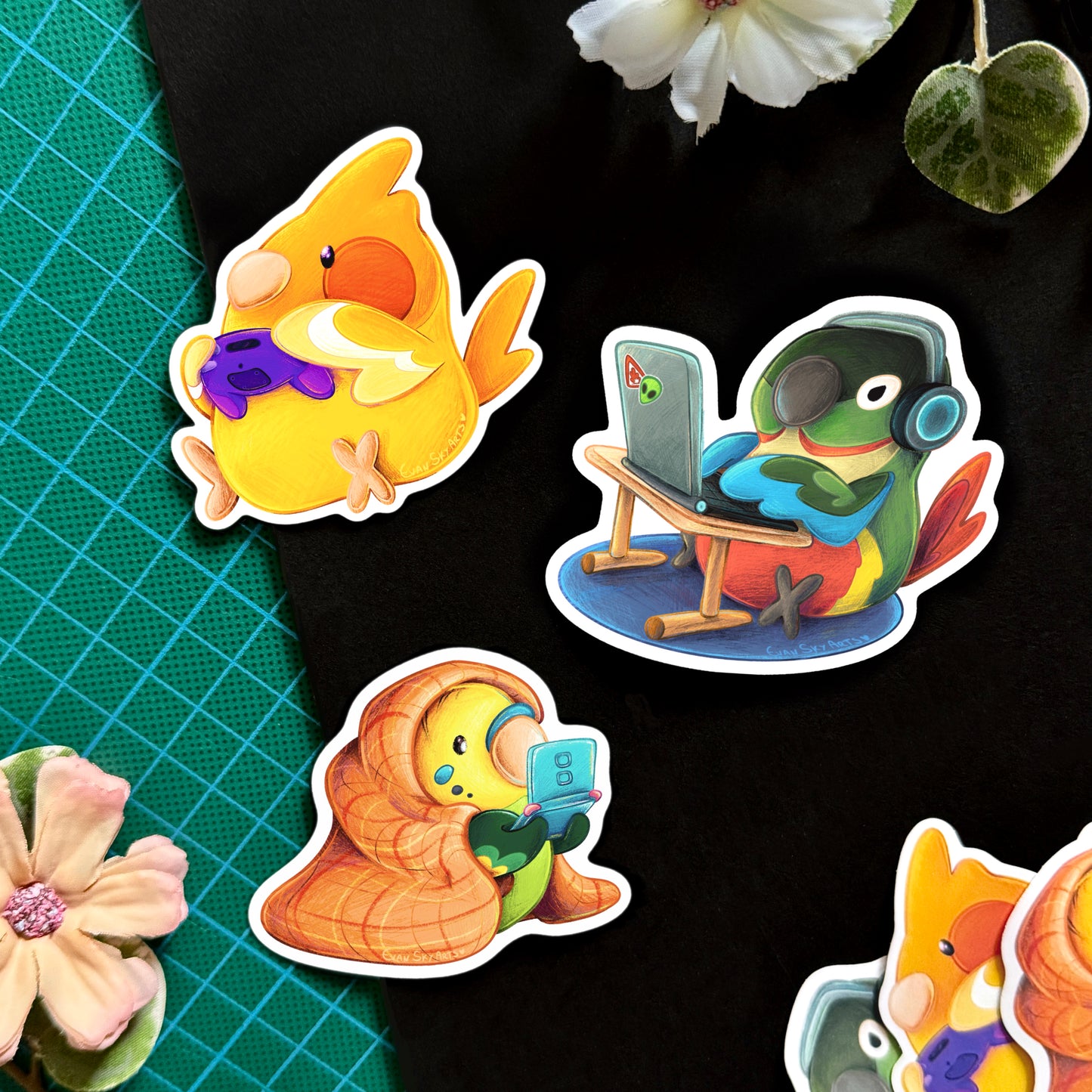 Stickers: Oiseaux Gamers