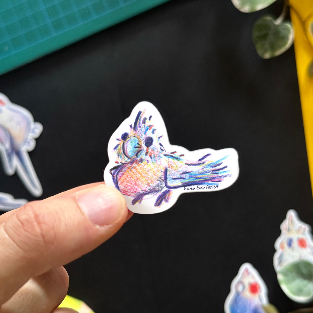 Stickers: Cockatiel hairstyles