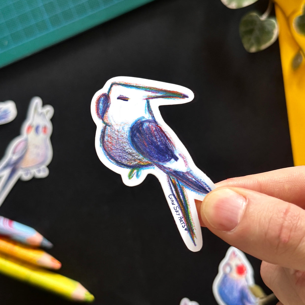 Stickers: Cockatiel hairstyles