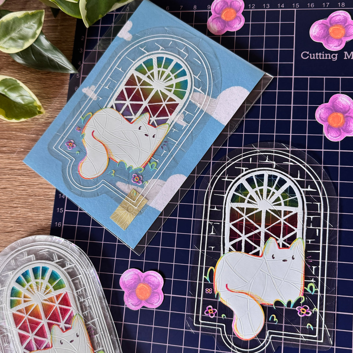 Stained glass Kitty Suncatcher