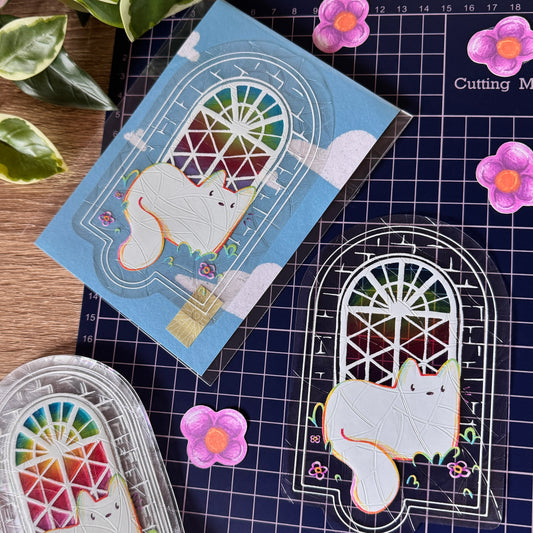Stained glass Kitty Suncatcher