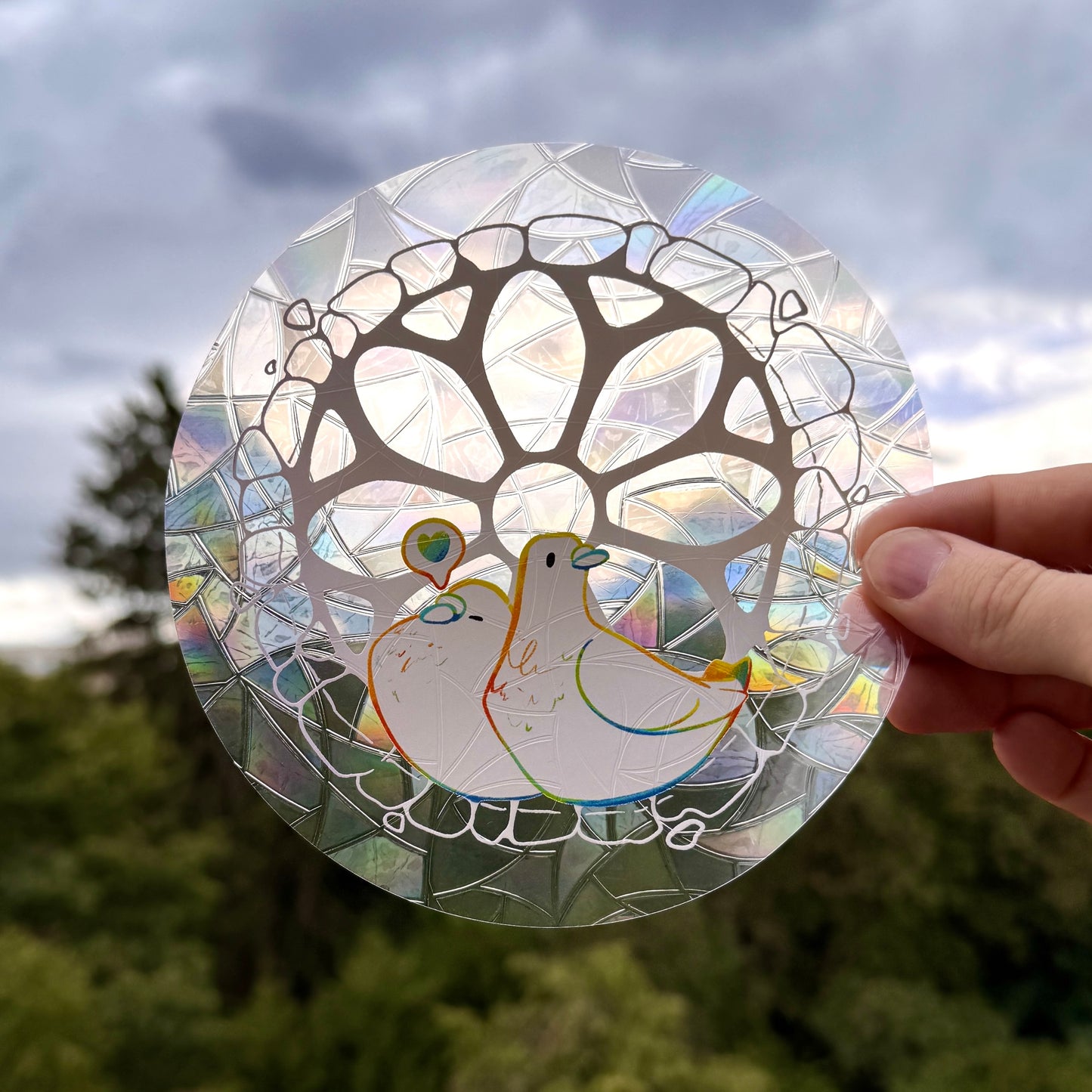 Cuddly Pigeons Suncatcher