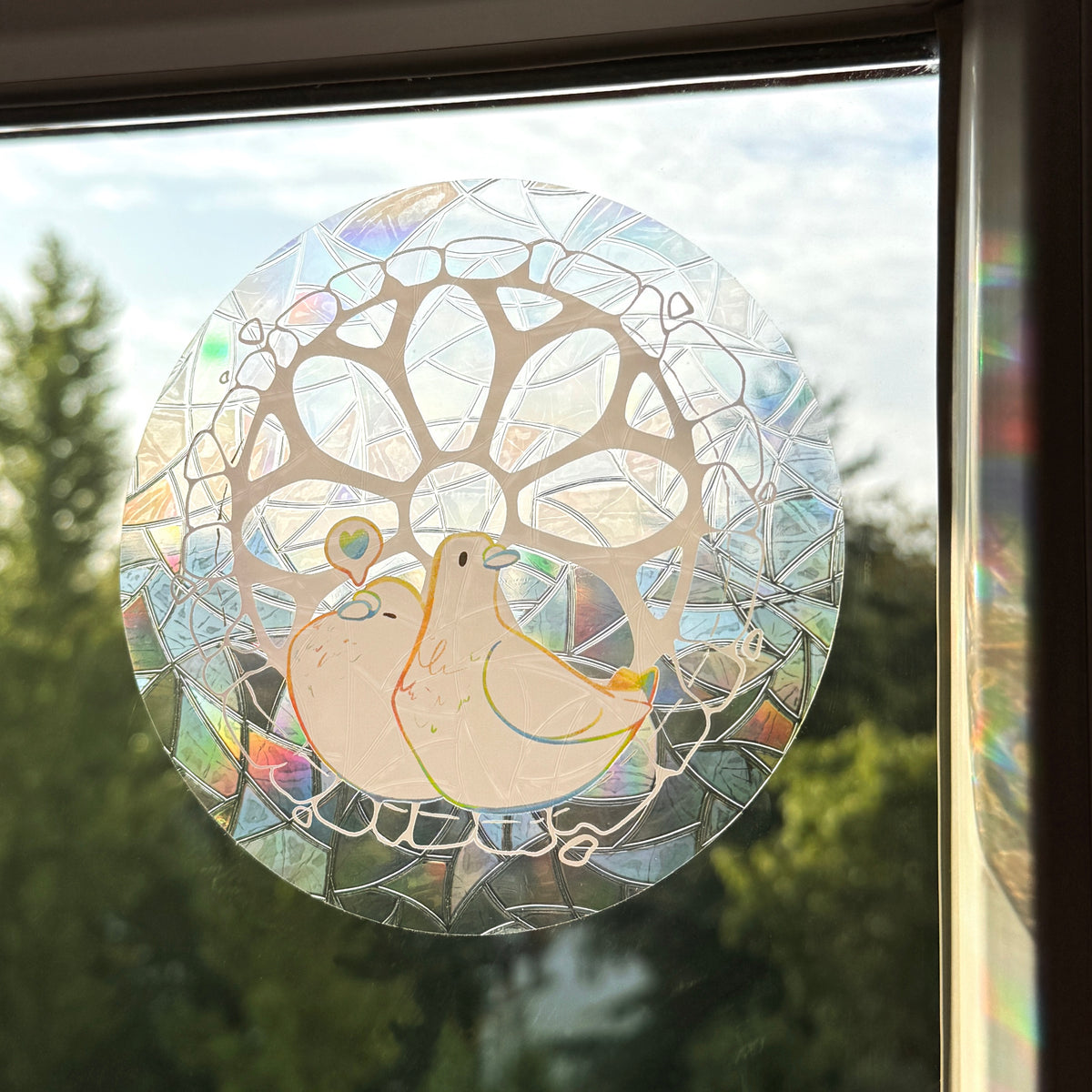 Cuddly Pigeons Suncatcher