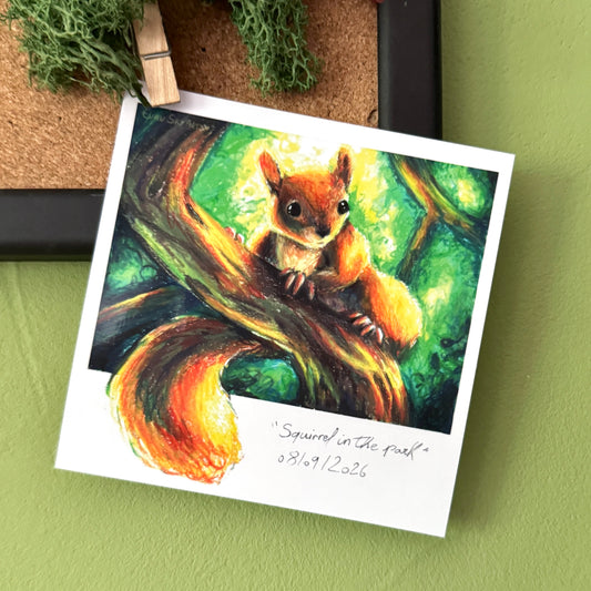 « Squirrel in the Park » "Polaroid" Mini Print
