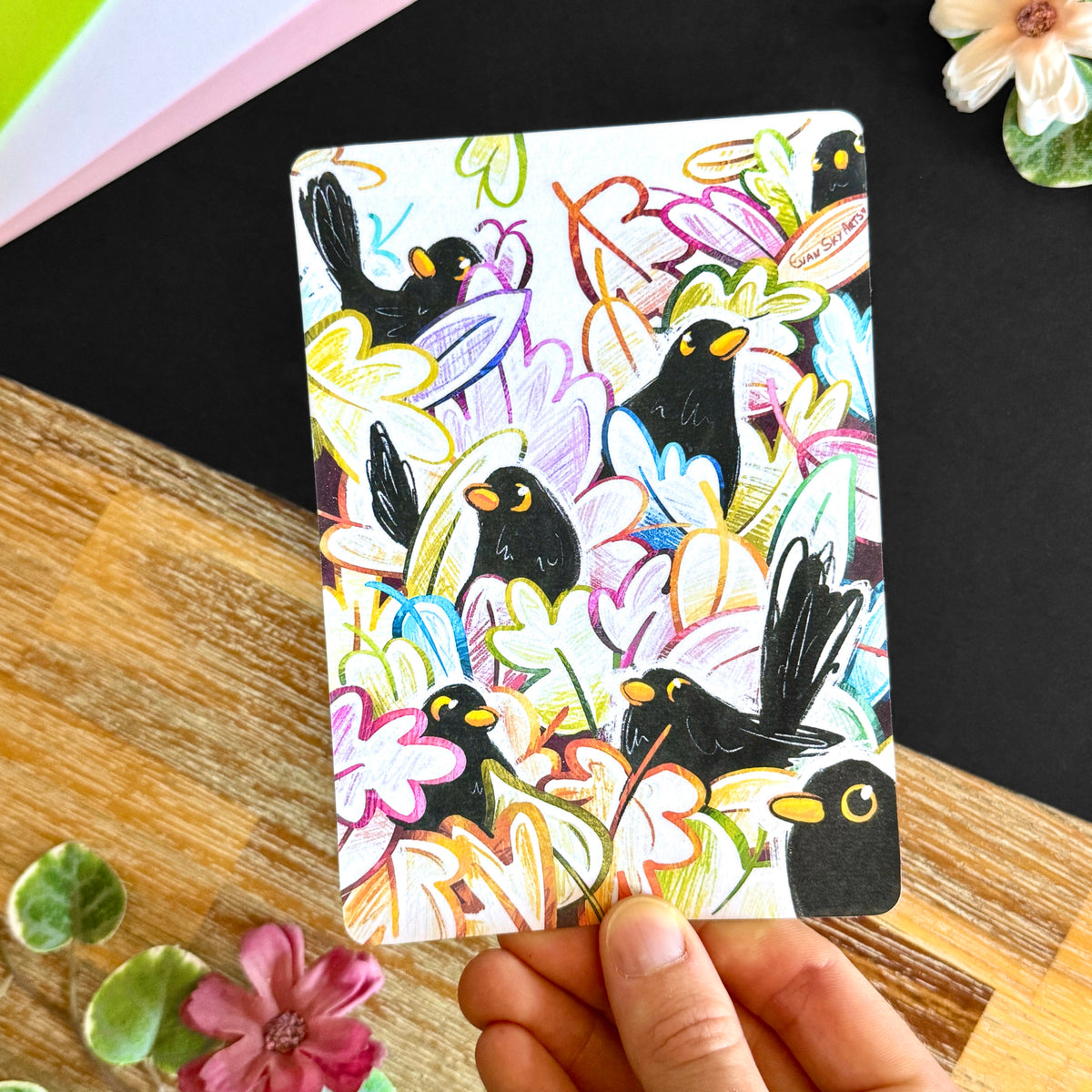 « Foliage Foragers » Postcard