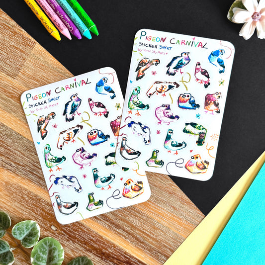 Sticker Sheet: Pigeon Carnival