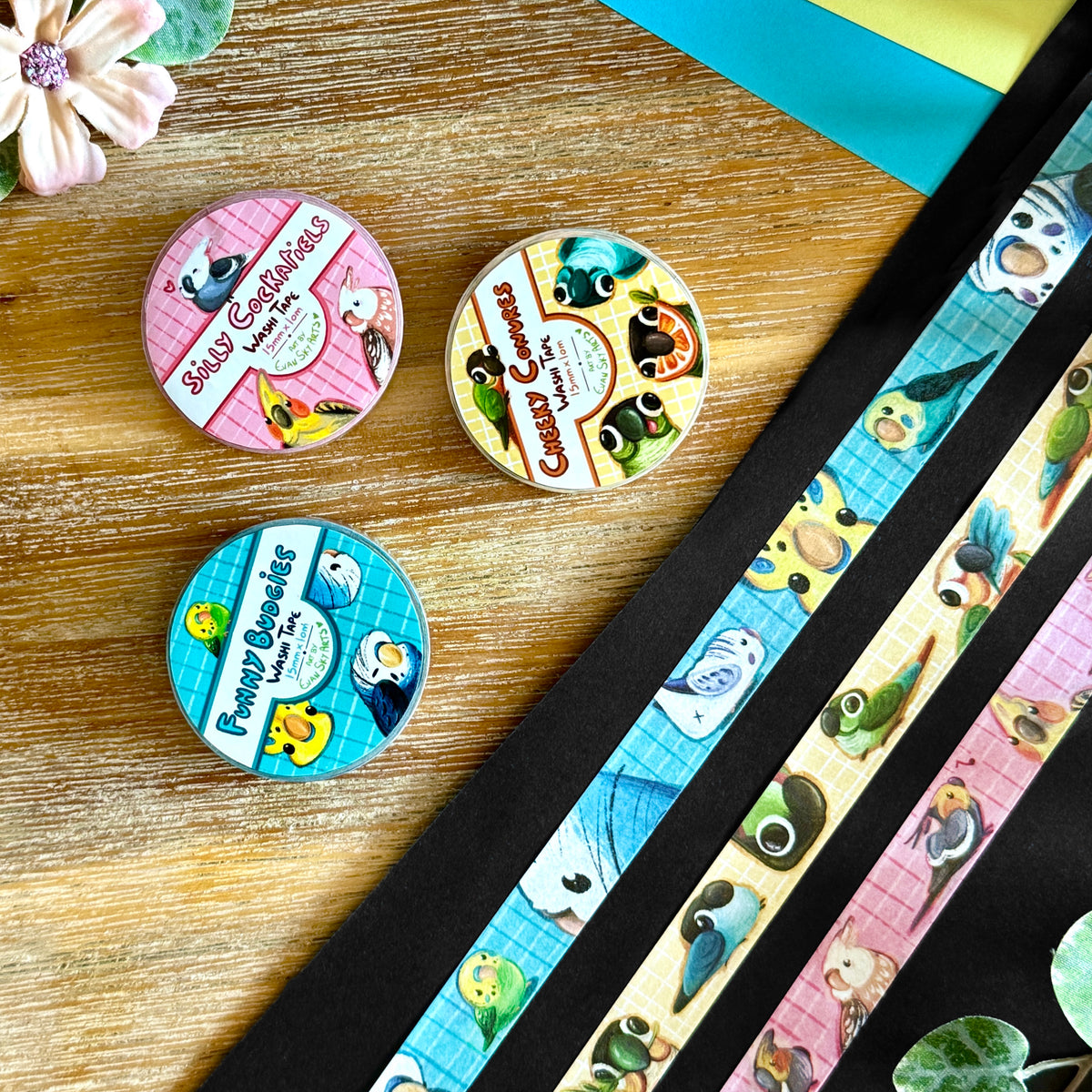 Washi Tape: Goofy Parrotlets