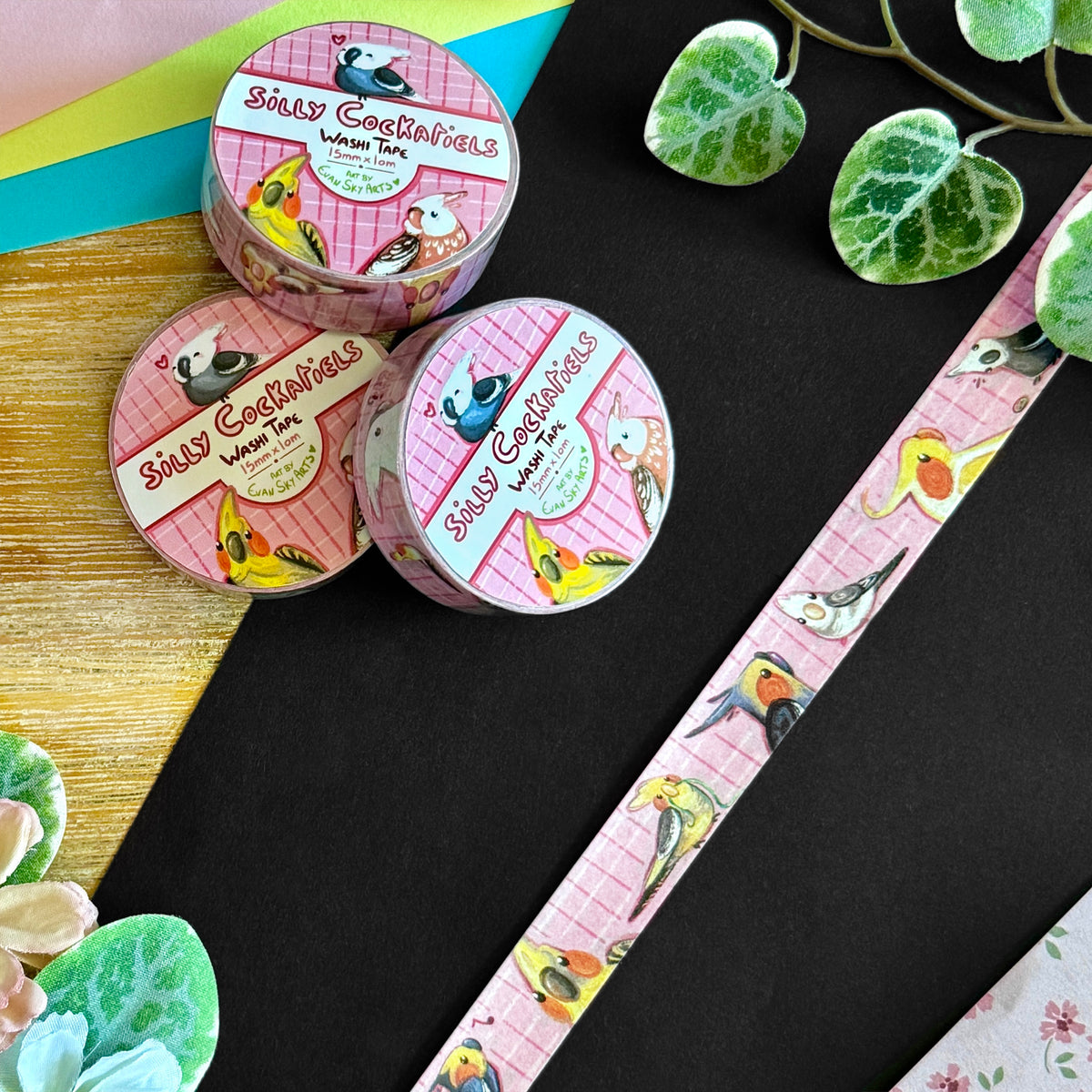 Washi Tape: Goofy Parrotlets