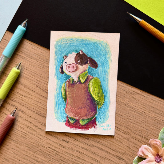 Original Illustration: Serious Cow