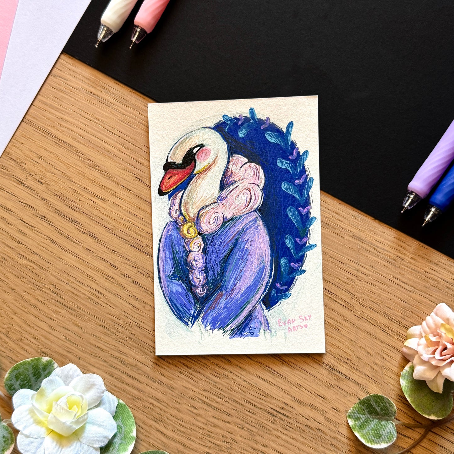 Illustration Originale: Cygne élégante