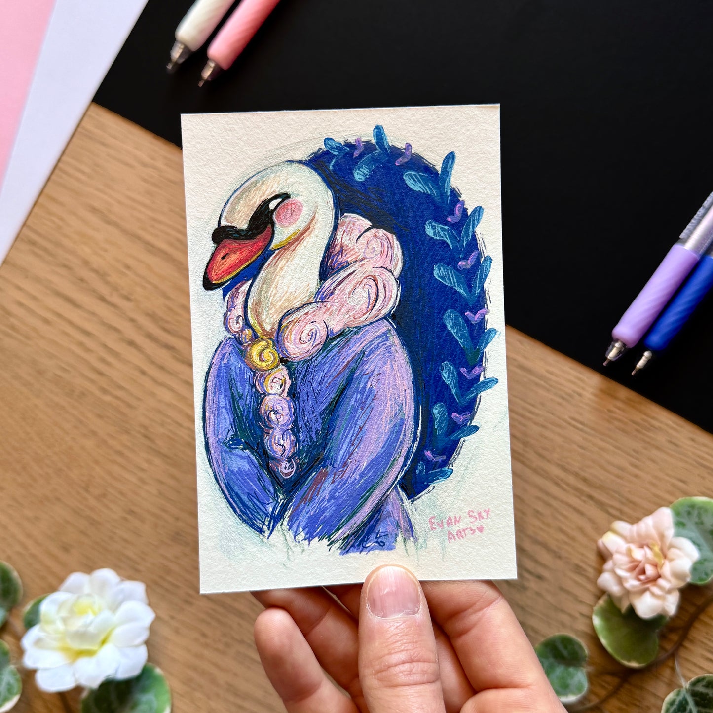 Illustration Originale: Cygne élégante
