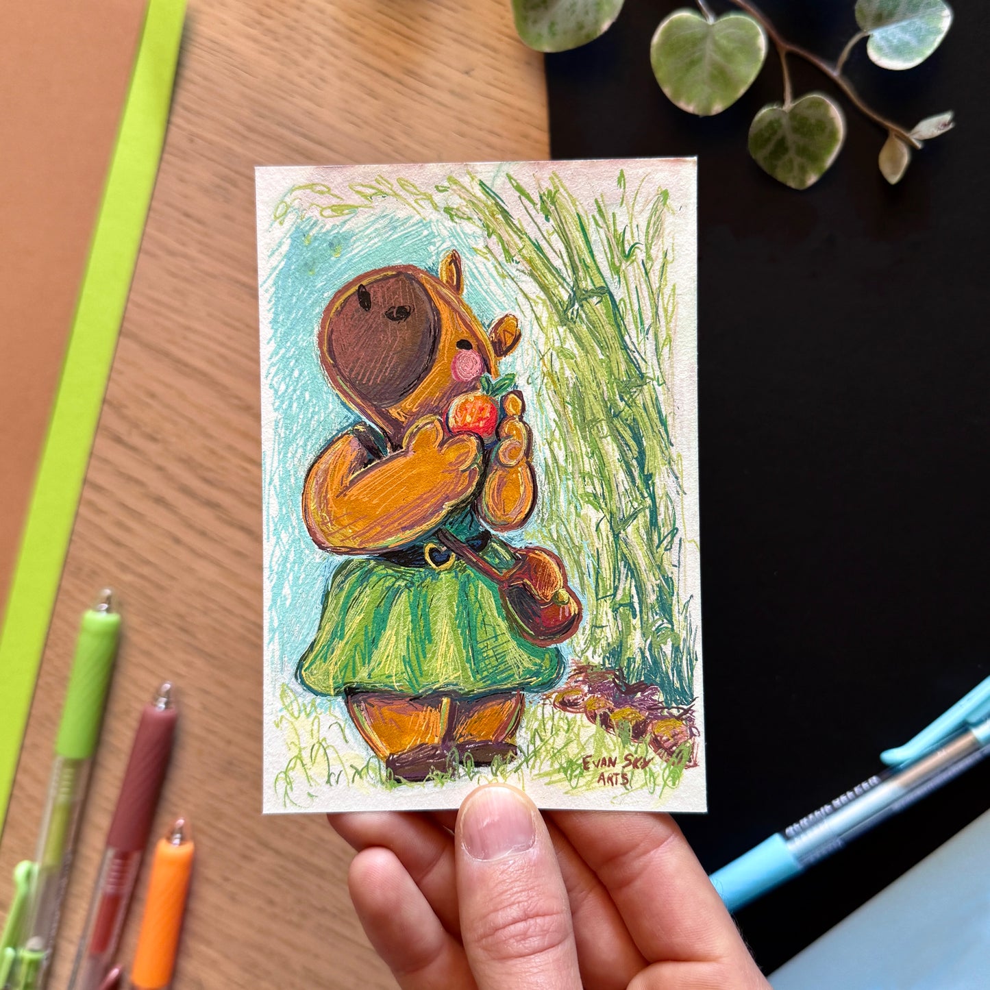 Illustration Originale: Capybara Joyeuse
