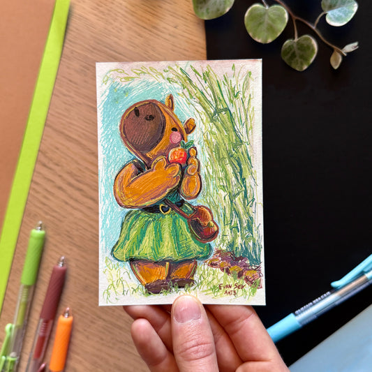 Original Illustration: Happy Capybara