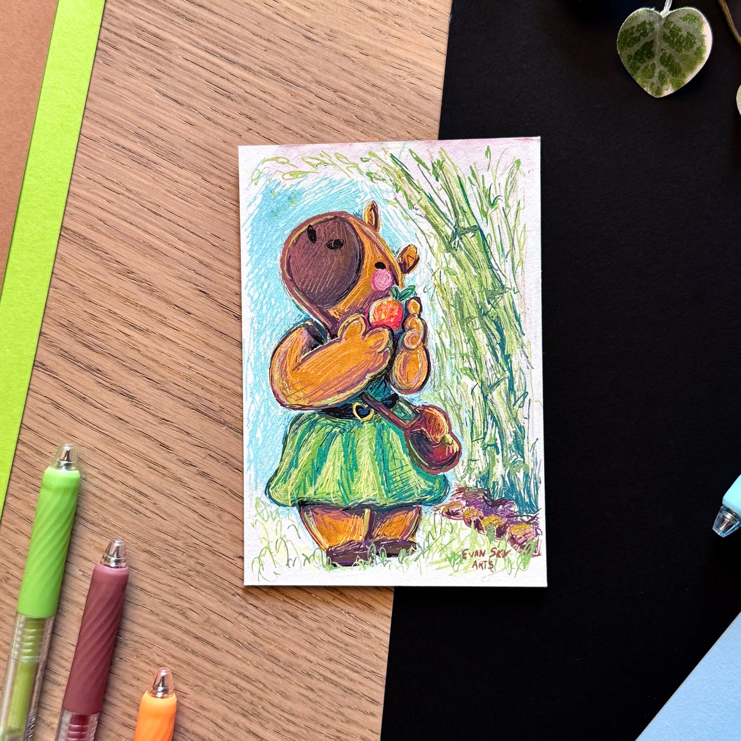 Illustration Originale: Capybara Joyeuse