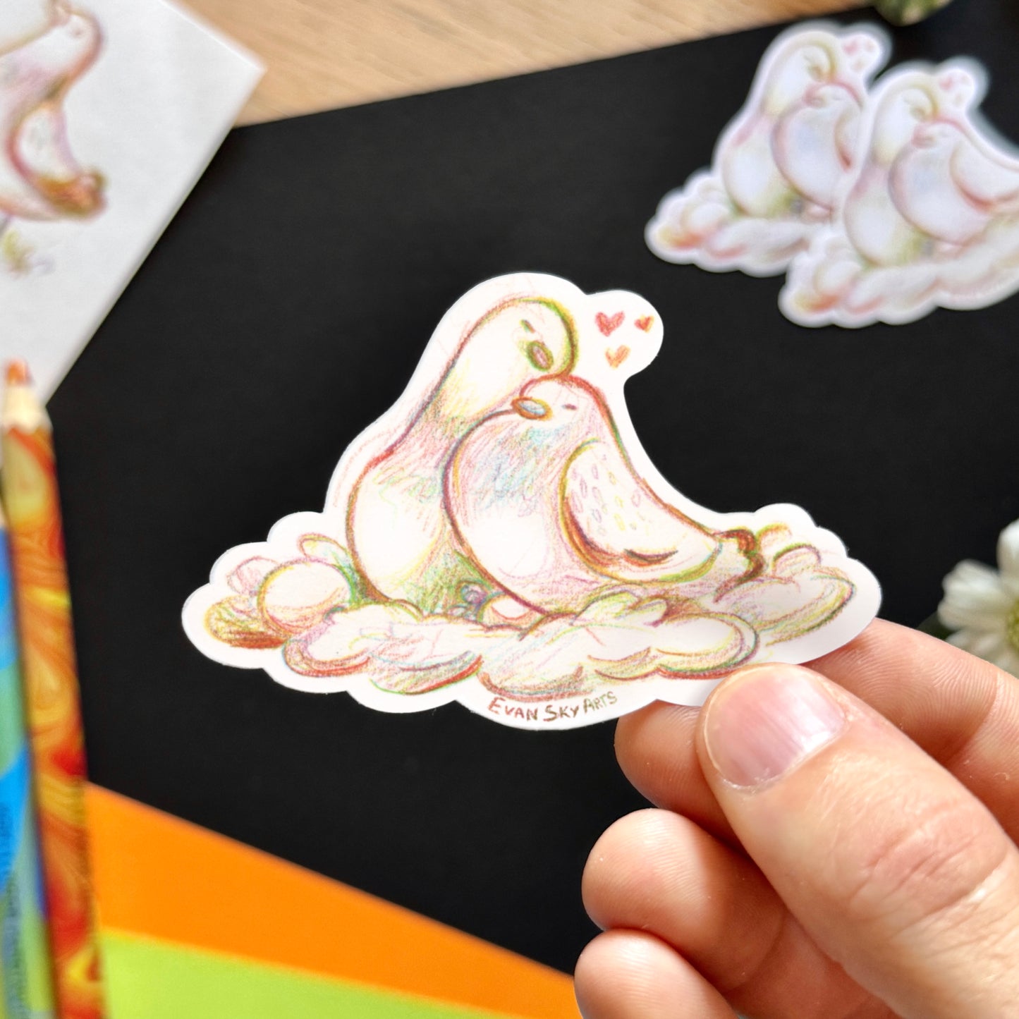 Stickers: Pigeons Arc-en-ciel